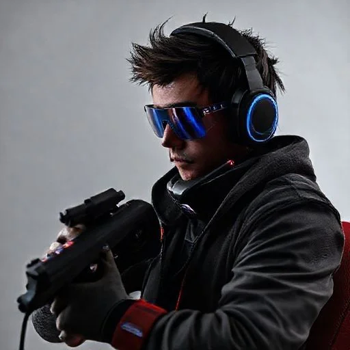 Glowing, advanced cybernetic implant diagram