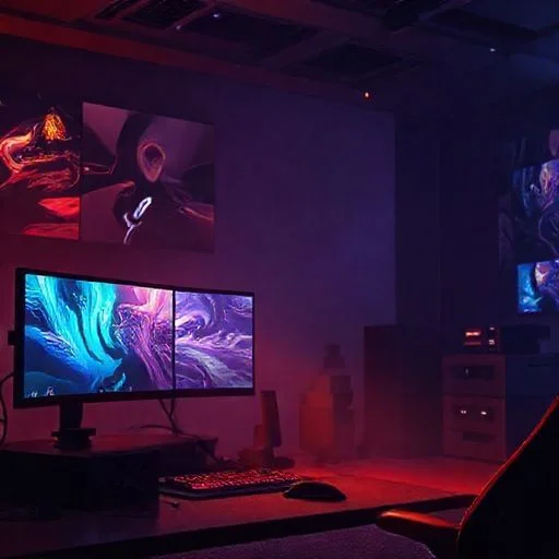 Detailed render of a futuristic city district at sunset